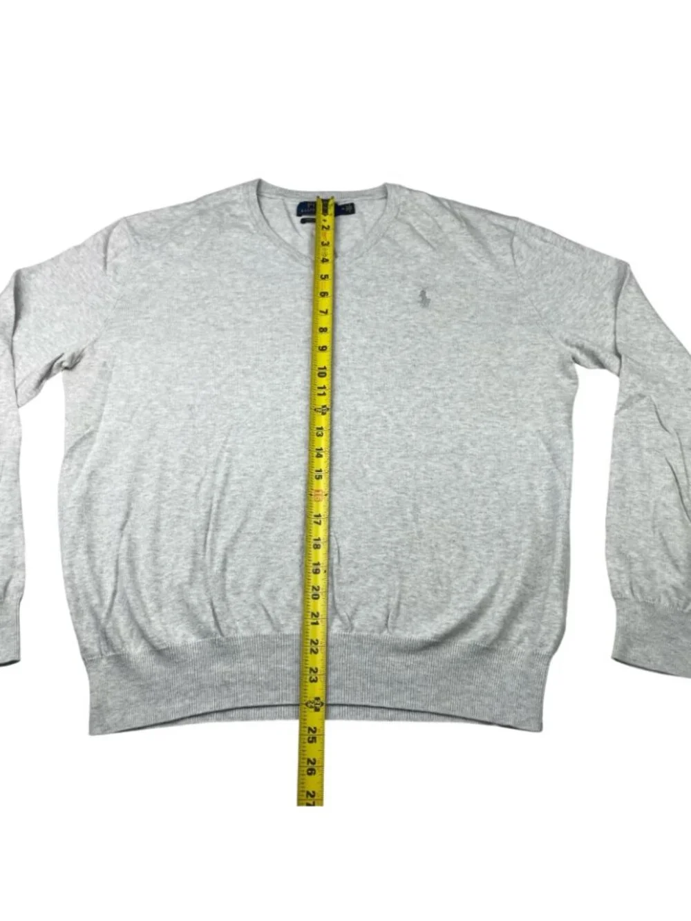 Polo Ralph Lauren Men's 100% Pima Cotton V-Neck Pullover Sweater Gray • Medium